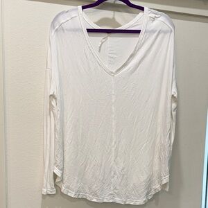 Free People V-Neck Long Sleeve Top